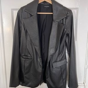 naked wardrobe vegan leather blazer